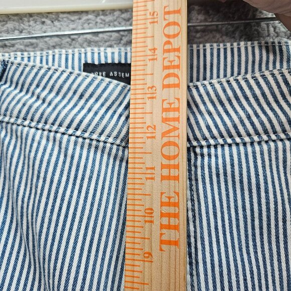 Free Assembly Womens Blue White Striped Wide-Leg Pants Size 20 cotton denim - Picture 6 of 9